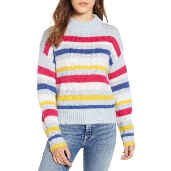 Rebecca Minkoff Brittany Stripe Mock Neck Sweater - Picture 1 of 4